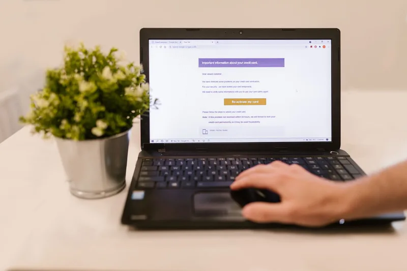 person reading email marketing results on laptop screen